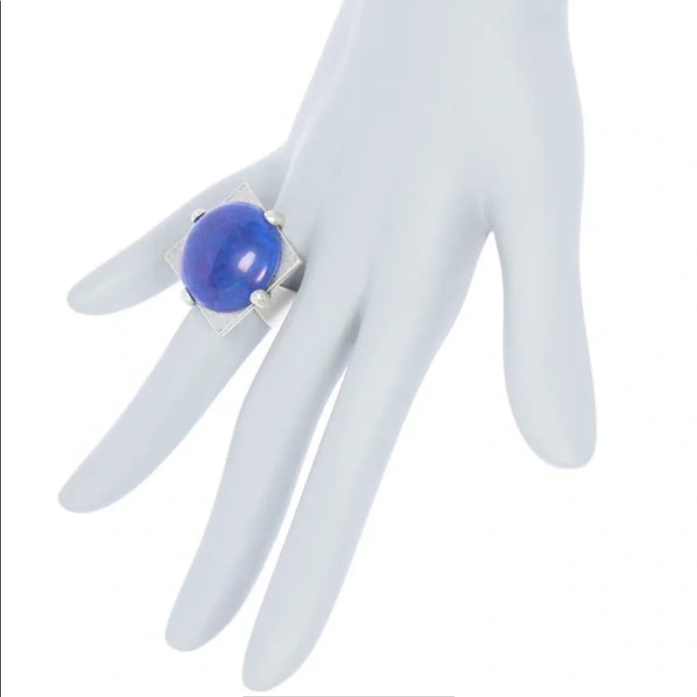 Alex and Ani Vintage Sixty-Six Cobalt Matrix Statement Cocktail Ring NWT